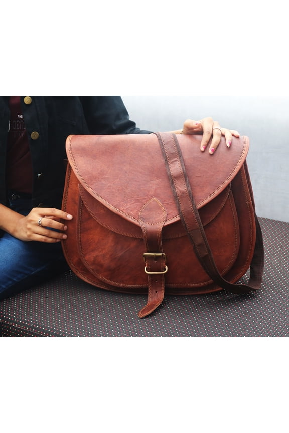 Handmade Leather Gypsy Bag - Vintage Crossbody Purse For Woman's.