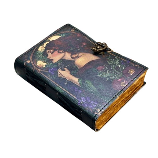 Handmade Leather Journal 5x7 Inch – Artistic Vintage Diary with 200 Deckle Edge Pages & Antique Lock