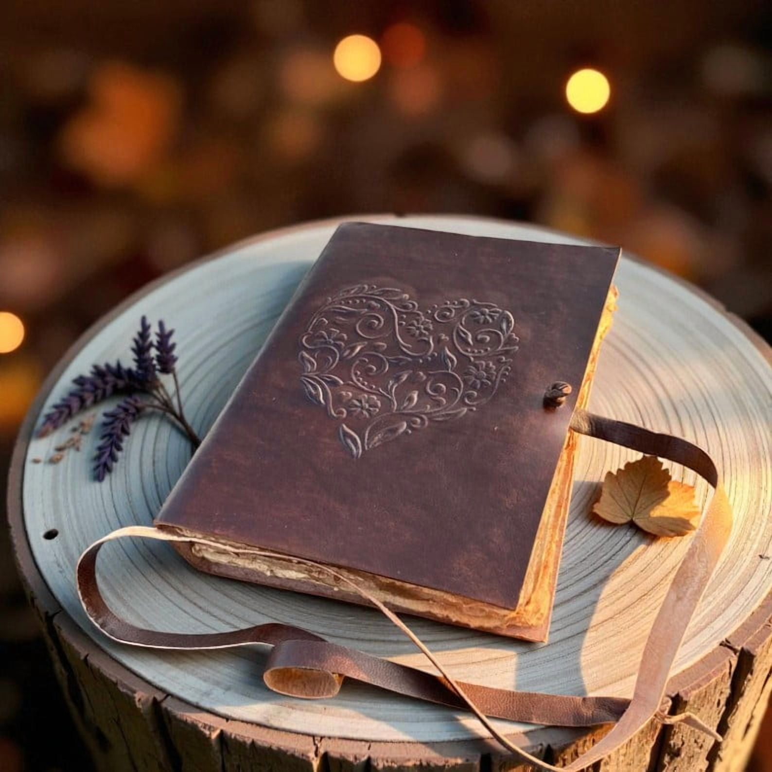 Handmade Leather Journal 5x7 Inch – Vintage Brown Notebook with 200 Deckle-Edge Pages, Travel Diary, Sketchbook, Gift for Writers