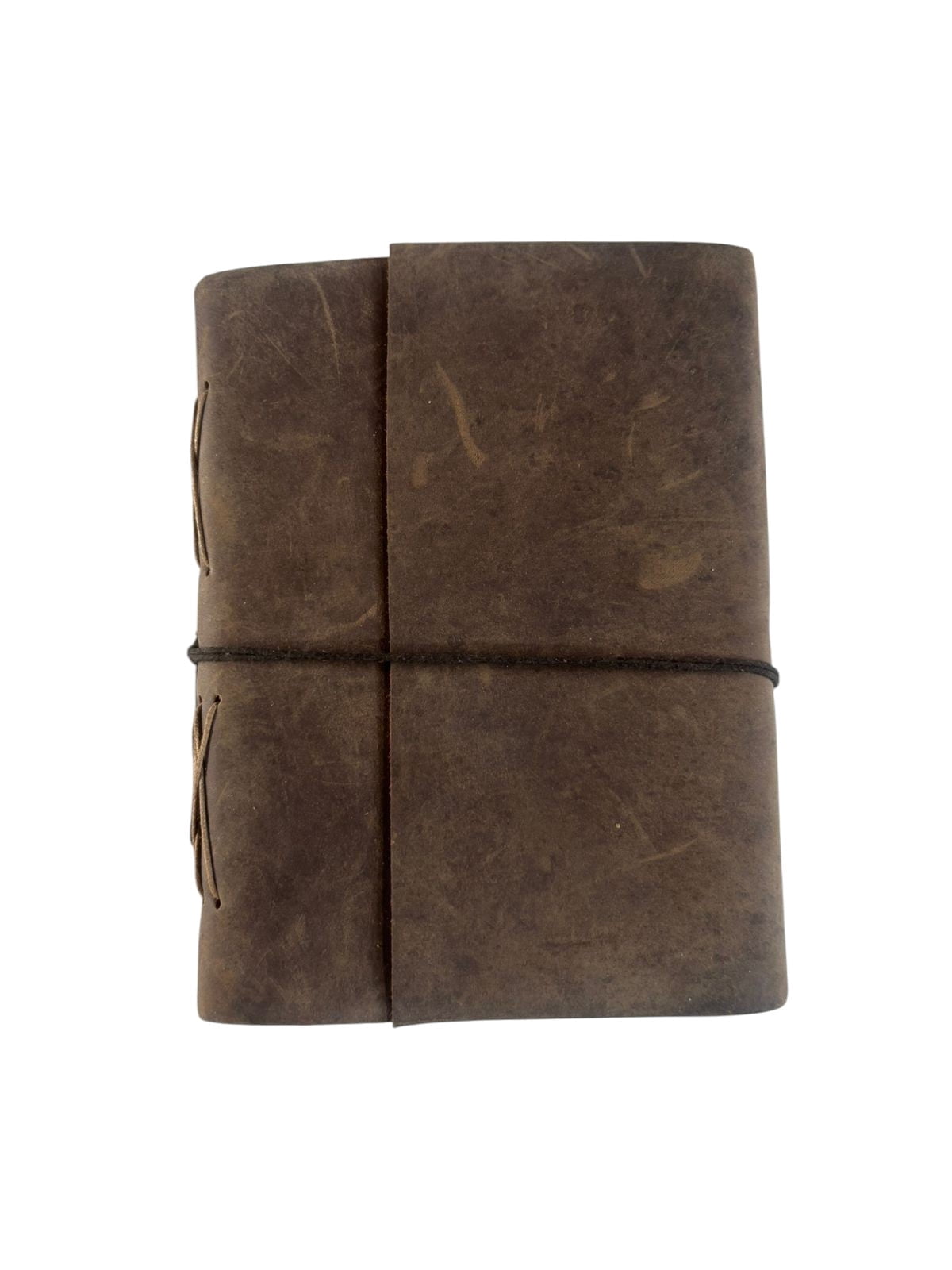 Handmade Leather Journal 5x7 Inches – Blank Drawing Paper Sketchbook, Vintage Leather Notebook with Elastic Closure, Rustic Diary Gift
