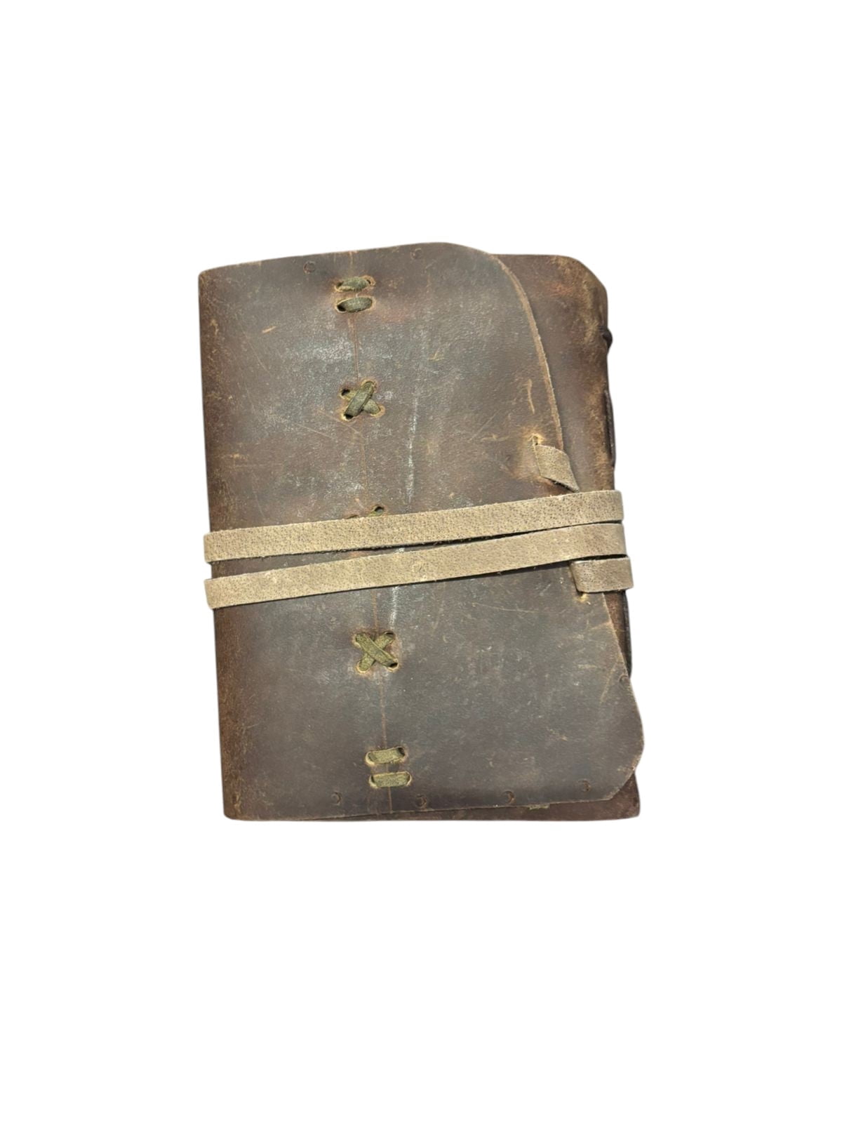 Handmade Leather Journal 6x4 Inch – Vintage Rustic Diary with Deckle Edge Lined Pages, Travel Notebook, Writing Journal Gift