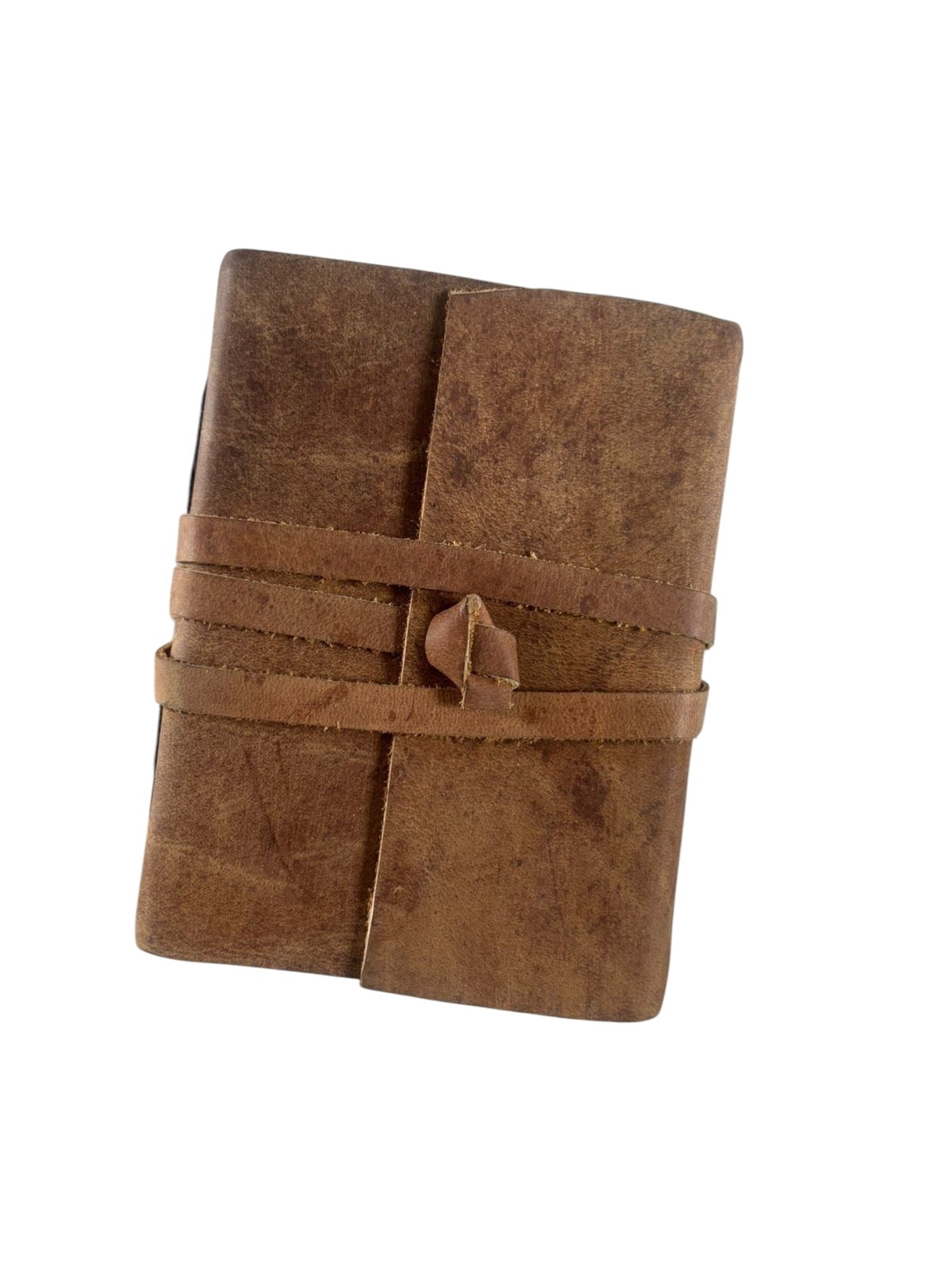 Handmade Leather Journal 6x4 Inches – Vintage Pocket Notebook with White Pages, Small Leather Diary, Rustic Travel Journal Gift