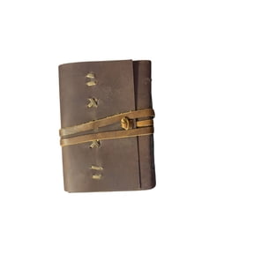 Handmade Leather Journal Notebook – Vintage Brown Diary with White Lined Paper, 5x7 Inch Rustic Writing Journal with Wrap Closure
