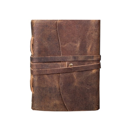 Handmade Leather Journal/Writing Notebook Diary/Bound Daily Notepad For Men & Women Unlined Paper Medium 8 x 6 Inches, writing pad gift for artist, sketch (Brown Tan 8 x 6 Inches)
