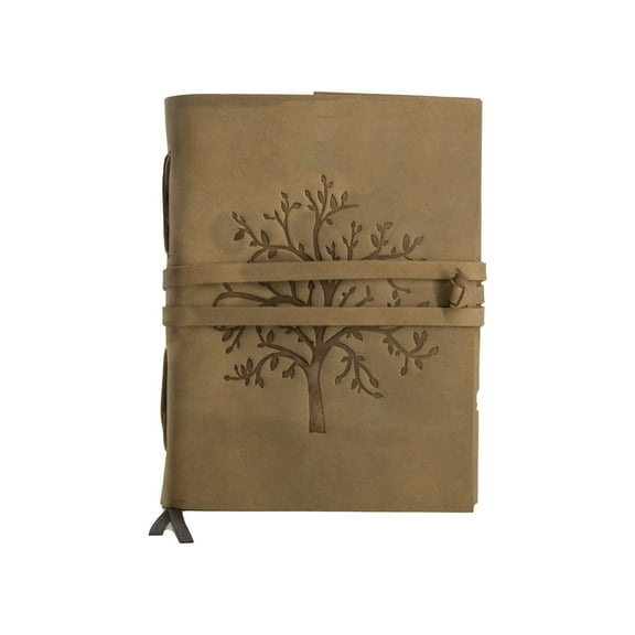 Handmade Leather Journal/Writing Notebook Diary/Bound Daily Notepad for Men & Women Unlined Paper Medium, Writing pad Gift for Artist, Sketch (Light Brown, 7 x 5)