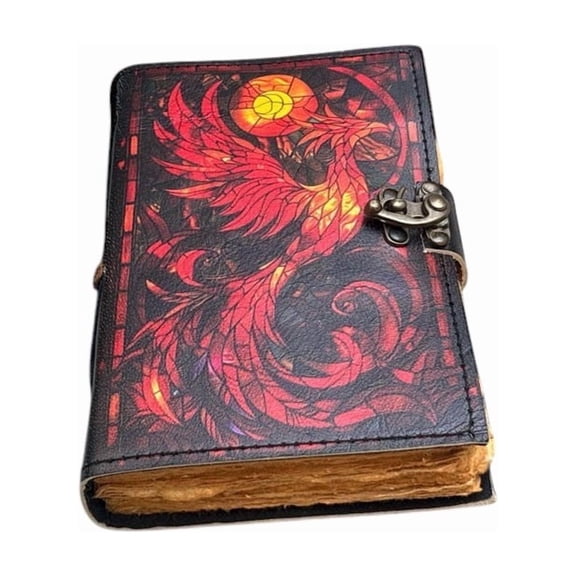 Handmade Leather Journal with Clasp 5x7 Inch Vintage Deckle Edge Paper Notebook, 200 Pages Rustic Writing Diary