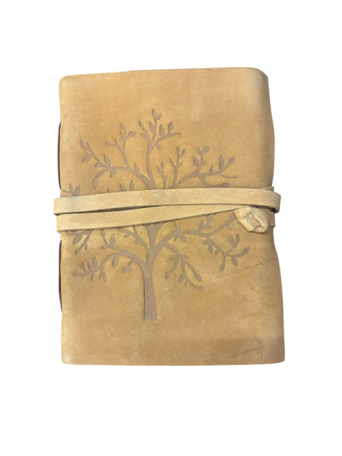 Handmade Leather Journal with Tree Design – 5x7 Inch, White Drawing Pages, Vintage Wrap Closure Notebook