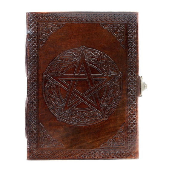 Handmade Leather Pentagon Journal/Writing Notebook Diary/Bound Daily Notepad for Men & Women Unlined Paper Medium 8 x 6 Inches, Writing pad Gift for Artist, Sketch Brown