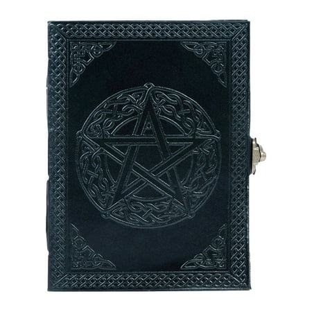 Handmade Leather Pentagon Journal/Writing Notebook Diary/Bound Daily Notepad for Men & Women Unlined Paper Medium 8 x 6 Inches, Writing pad Gift for Artist, Sketch Black price history and forecast - Komal's Passion Leather S