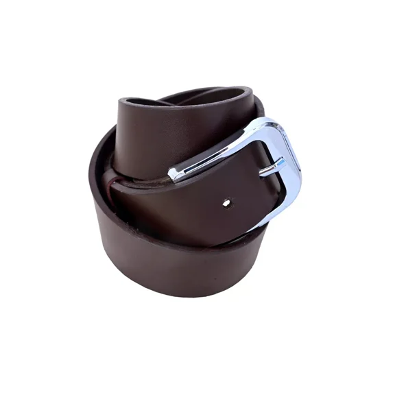 Handmade Leather Work Belt for Men, 1.5" Wide Heavy Duty One Piece Full Grain Leather Belt with Metal Buckle for Work and Everyday Wear