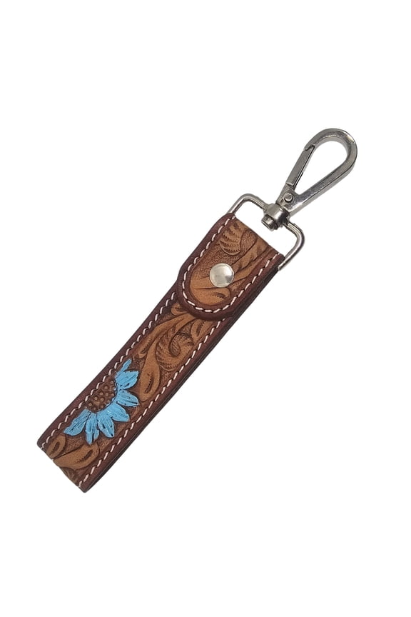 Handmade Leather Wristlet Key Chain Top Grain Leather Key Holder 5 Inch