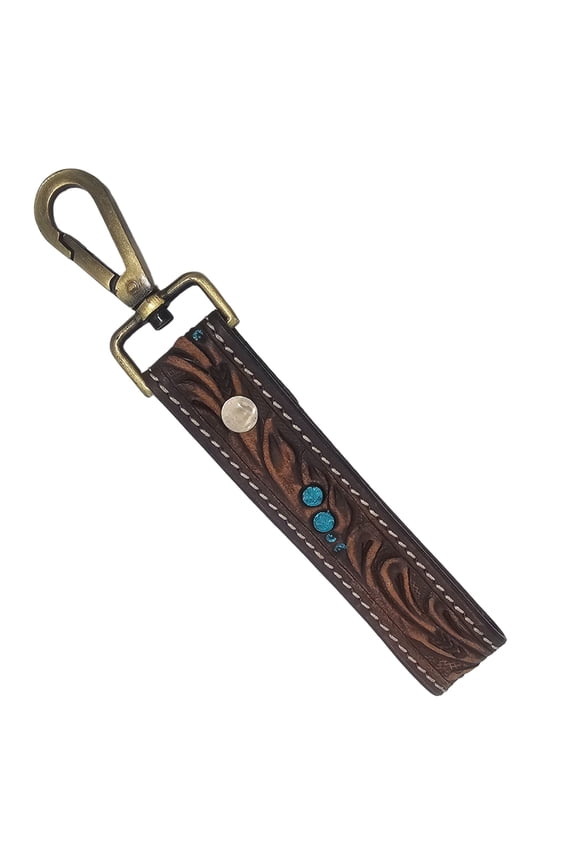 Handmade Leather Wristlet Key Chain Top Grain Leather Key Holder 5 Inch