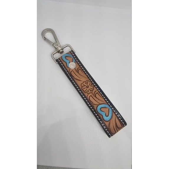 Handmade Leather Wristlet Key Chain Top Grain Leather Key Holder 5 Inch