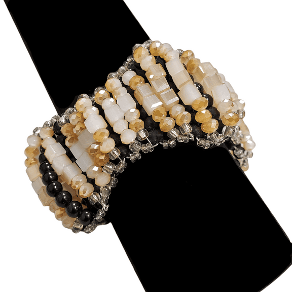 Handmade Leopard Crystal Crochet Beaded Bracelet For Women by Isabella Jewelry