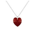 thumbnail image 1 of Handmade Light Siam Red Crystal Heart Sterling Silver Necklace - 18 Inch, 1 of 5