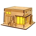 thumbnail image 1 of Handmade Light-Up Wooden Christmas Village Houses Kit - DIY Craft Ornament, Festive Holiday Tabletop Decoration, Handcrafted Wooden Scene for Christmas Home Decor Accessories, 4.06*4.06*2.36in, I, 1 of 8
