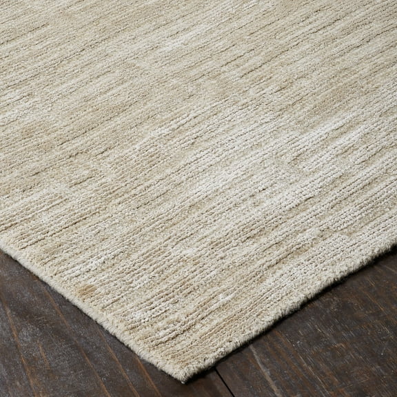 Handmade Linear Pattern Area Rug Linen 5'6" x 8'6" 6' x 9'