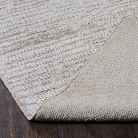 Handmade Linear Pattern Area Rug Pearl/Grey 3'6" x 5'6" 4' x 6'