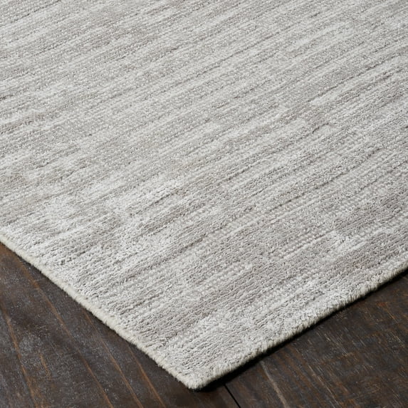Handmade Linear Pattern Area Rug Pearl/Grey 7'6" x 9'6" 8' x 10'