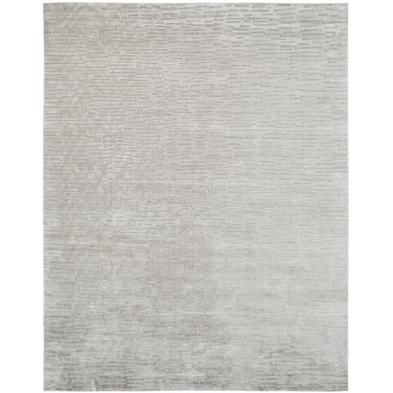 Handmade Linear Pattern Area Rug Pearl/Grey 8'6" x 11'6" 9' x 12'