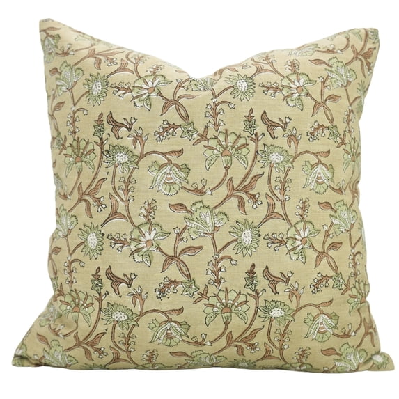 Handmade Linen Blend Pillow Covers , 12"X20", Hand block prints by Fabdivine, Naayab