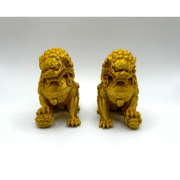 Handmade Lion Guardian Statue, Good Luck and Success
