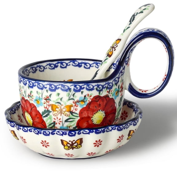 Handmade Loop Handle Soup Bowl ,Microwave Safe