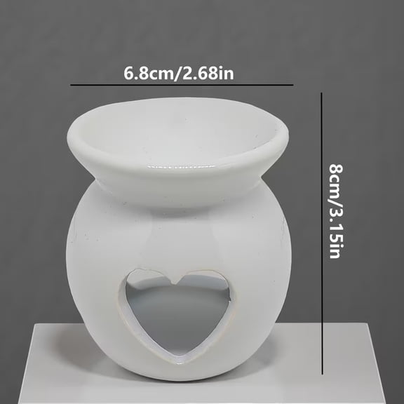 Handmade Love-Shaped Ceramic Aromatherapy Stove - Unique Essential Oil Burner for Home Decor and Relaxation