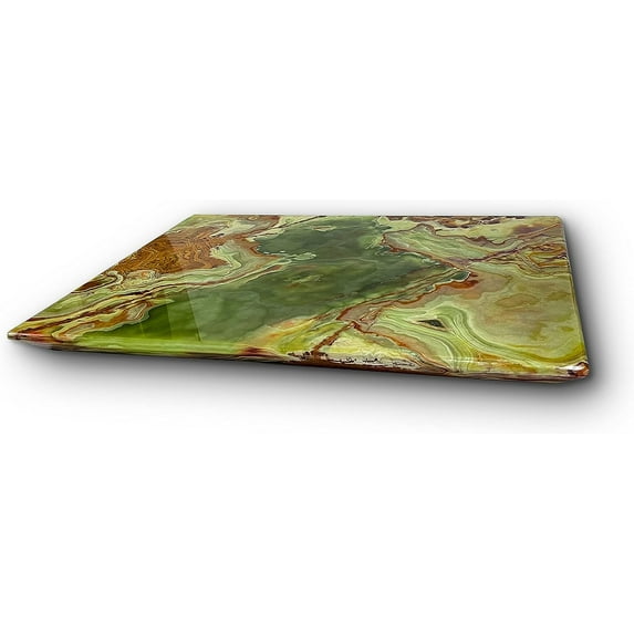 Handmade Luxury Green Calcite cutting board, Best cheese - Pastry board and dough rolling Tray for Kitchen & Housewarming Gifts., Multi Green, 12x16 (MGCB)