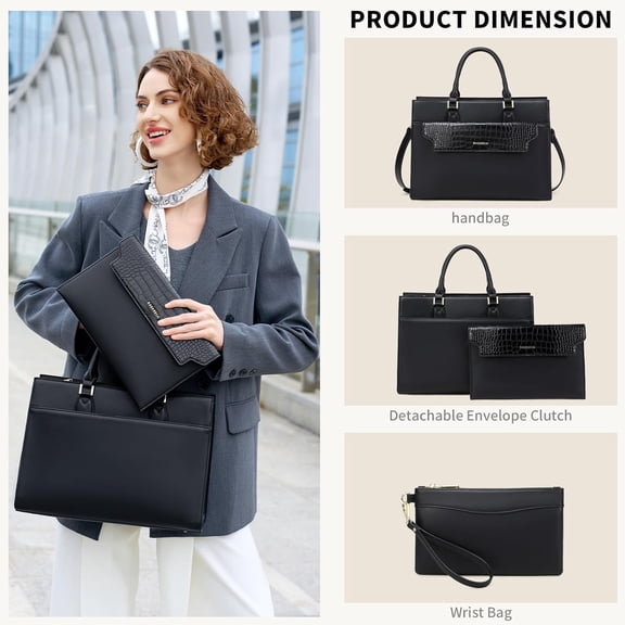 Handmade Luxury Handbags for Women Work Tote Bags, Large 13 Inch Laptop Top Handle Bag with Multi Pocket