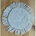 thumbnail image 1 of Handmade Macrame Coasters In Beige Set Of 2 Bohemian Home Decor, 1 of 5