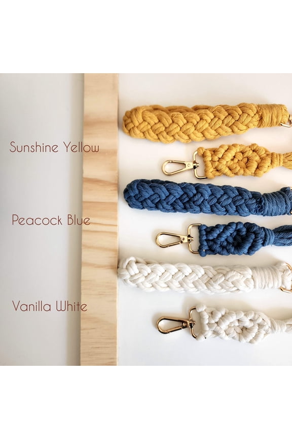 Handmade Macrame Cotton Keychain Wristlet Set