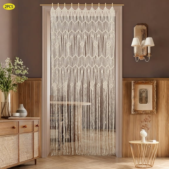 Handmade Macrame Wall Hanging Boho Home Backdrop Door Window Curtain Decor