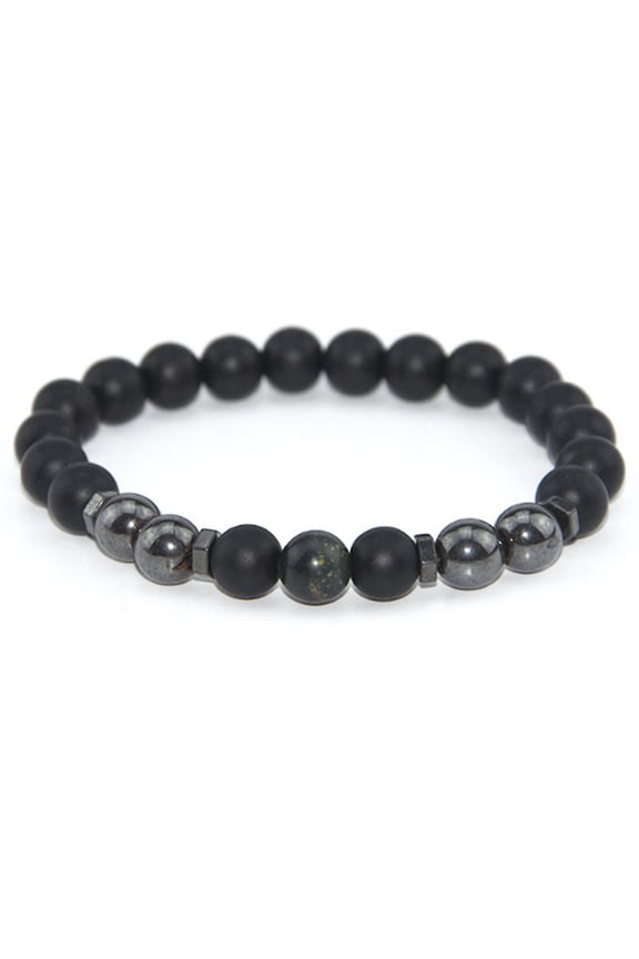 Handmade Magnetic Hematite Bracelet: Unisex Magnetic Material Beaded Bracelet for Men and Women