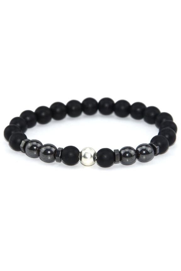 Handmade Magnetic Hematite Bracelet: Unisex Magnetic Material Beaded Bracelet for Men and Women