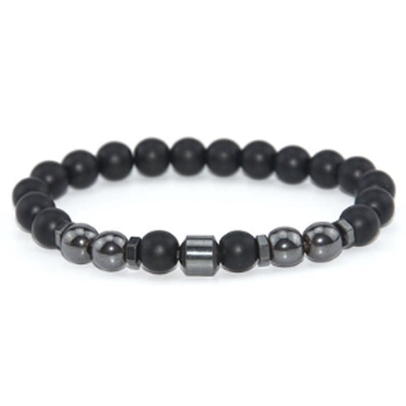 Handmade Magnetic Hematite Bracelet: Unisex Magnetic Material Beaded Bracelet for Men and Women