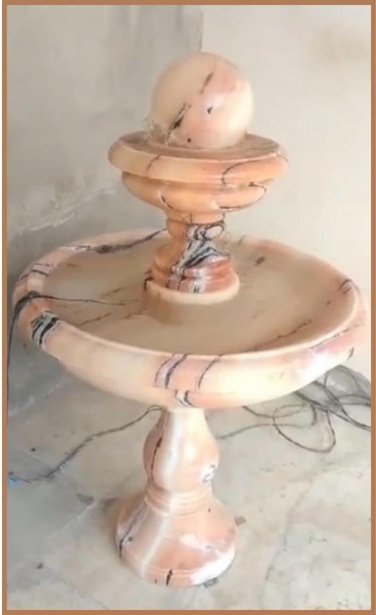Handmade Marble Crafted Fountain – Exquisite Outdoor Water Feature for Garden Decoration, Sculpted Stone Design