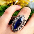 thumbnail image 1 of Handmade Marquise Labradorite Ring: Sterling Silver Boho Statement Ring, 1 of 10