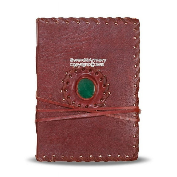 Handmade Medieval Renaissance Diary Leather Journal Stone Stiched Edges