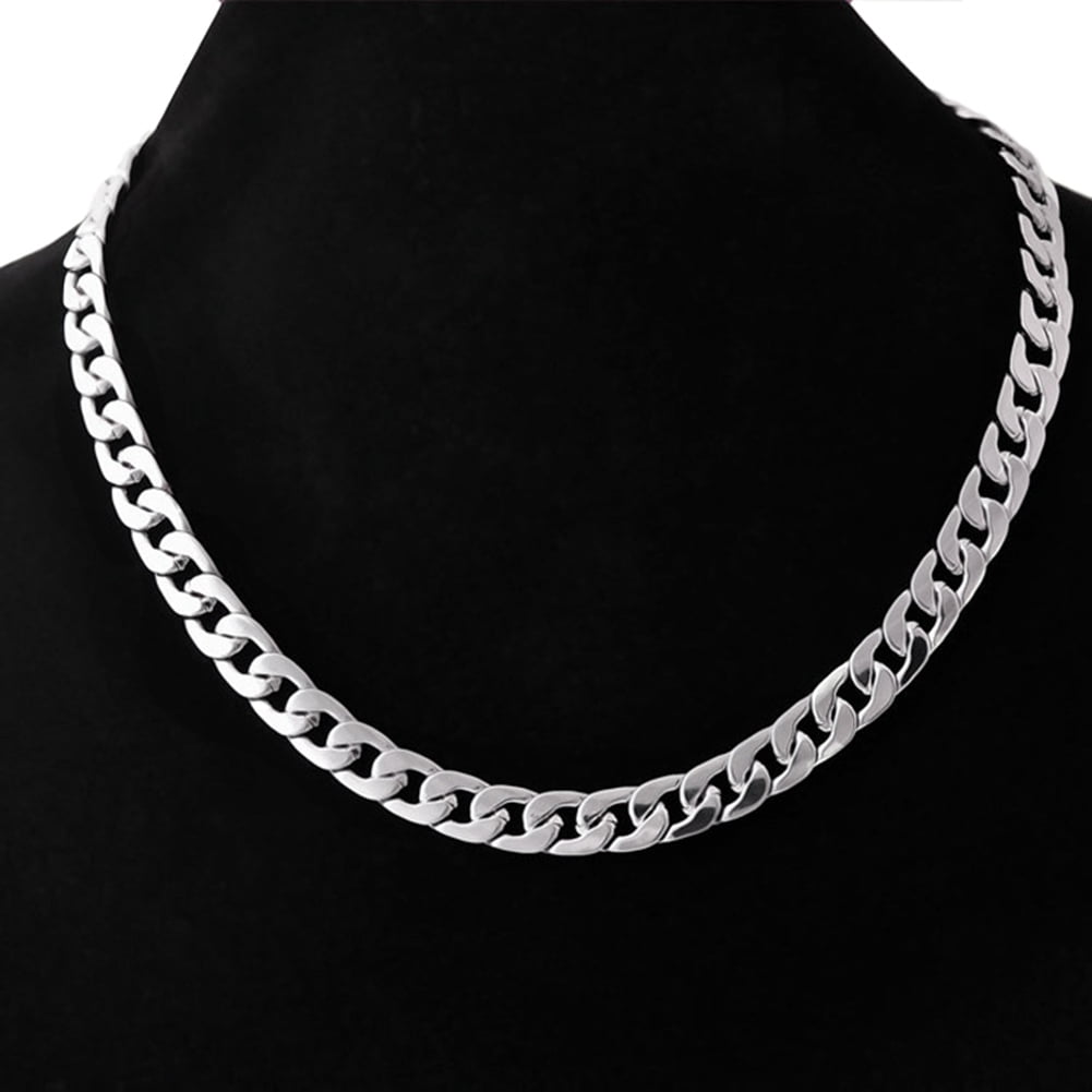 Handmade Men`S Silver Necklace 925 Sterling Silver Chain Fashion Men`S Hip Jewelry