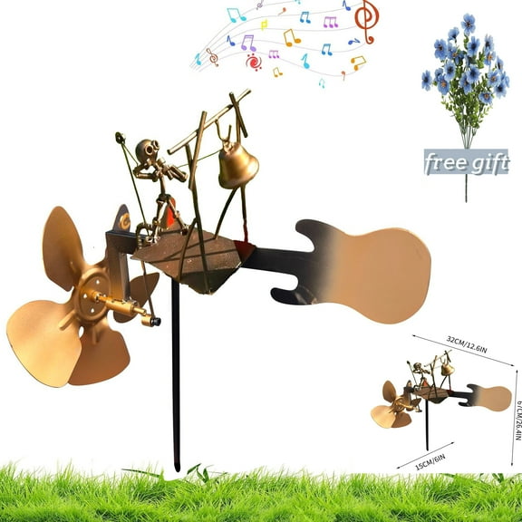 Handmade Metal Drummer Windmill,Handcrafted Metal Vocalistist Windmill ,Handcrafted Metal Guitarist Windmill,2025 Wind Spinner, Rockin Art Figurine, Wind-Powered Kinetic Sculpture for Yard Lawn