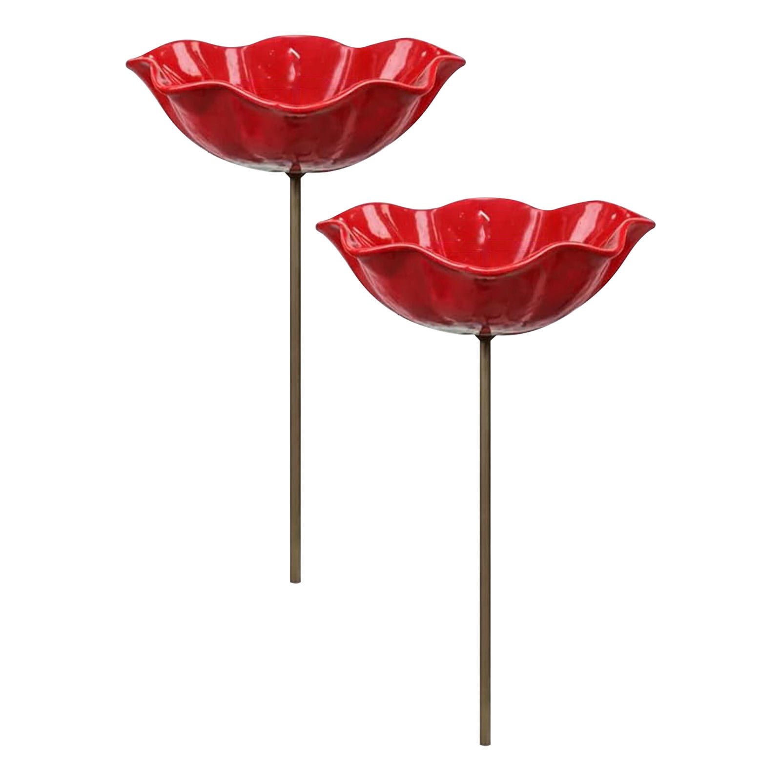 Handmade Metal Flower Garden Stake Bird Bath, 2026 New Bird Bath for Garden Metal Bee Water Feeder with Flower Design for Outdoor Yard Decor