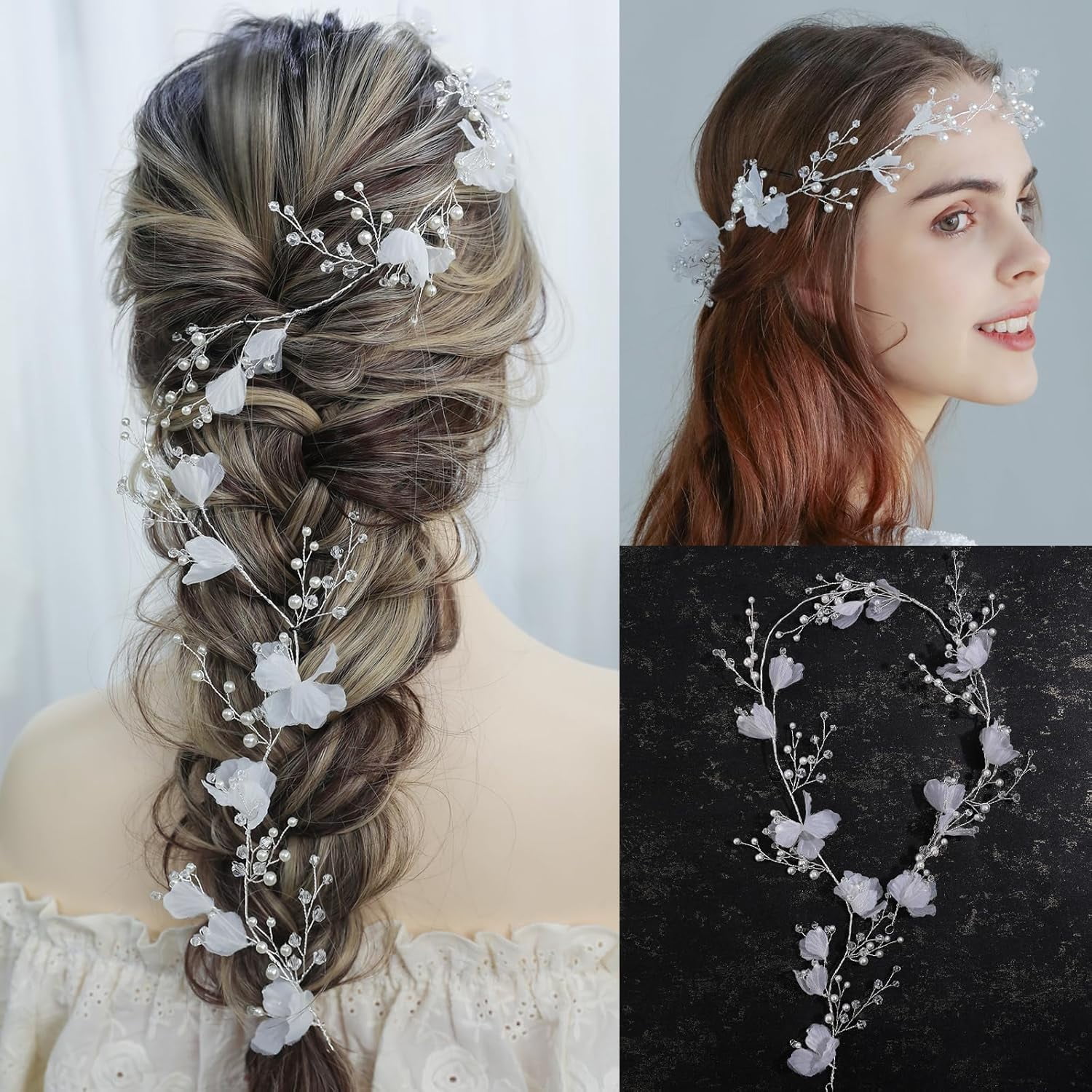 Handmade Metal Flower Leaf Hair Vine Clip, Custom Style 