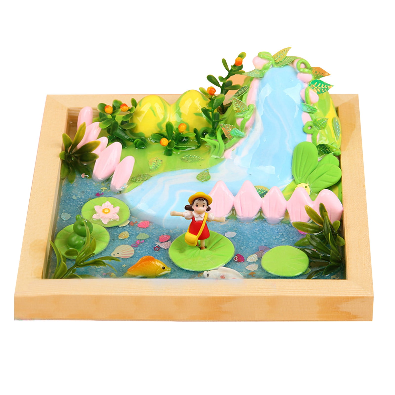 Handmade Micro Scene Little Red Riding Hood Material Kit Glue Light