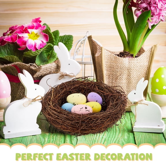 Handmade Mini Bird Nest with Eggs Spring Easter Ornament for DIY Home Display Craft Decor,Desktop Ornaments For Home,Desktop Ornament 桌面摆件