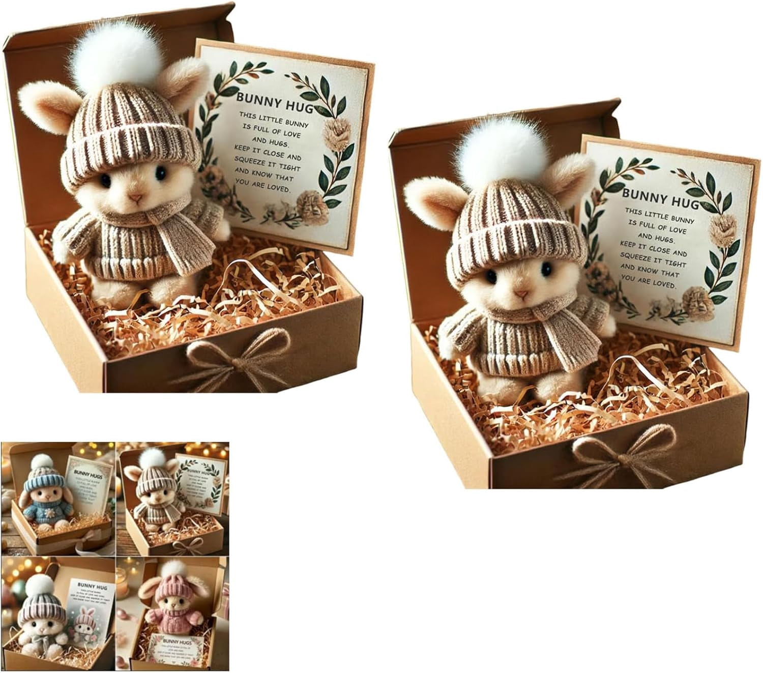 Handmade Mini Bunny Hug Cute Easter Gift,2026 New Soft Floppy Emotional ...