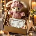 thumbnail image 1 of Handmade Mini Bunny Hug in Box, 2026 Upgraded Soft Plush Rabbit, Emotional Motivational Bunny Decor, Easter Basket Stuffer, 1 of 6