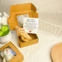 Handmade Mini Plush Teddy Bear In Box, Includes Inspirational Message Card With Positive Encouraging Text, Thoughtful Keepsake Gift For Friends Or Lovers