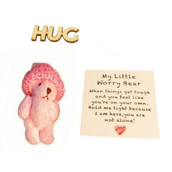 Handmade Mini Plush Teddy Bear in Box, Little Bear in A Box, Mini Pocket Bears Hug Plush with Emotional Uplifting Support Card, Soft Handmade Teddy Keepsake for Lovers