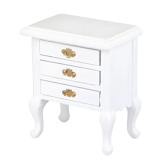 Handmade Miniature Bedroom Furniture Realistic 1:12 Doll house night table With Storage Drawer